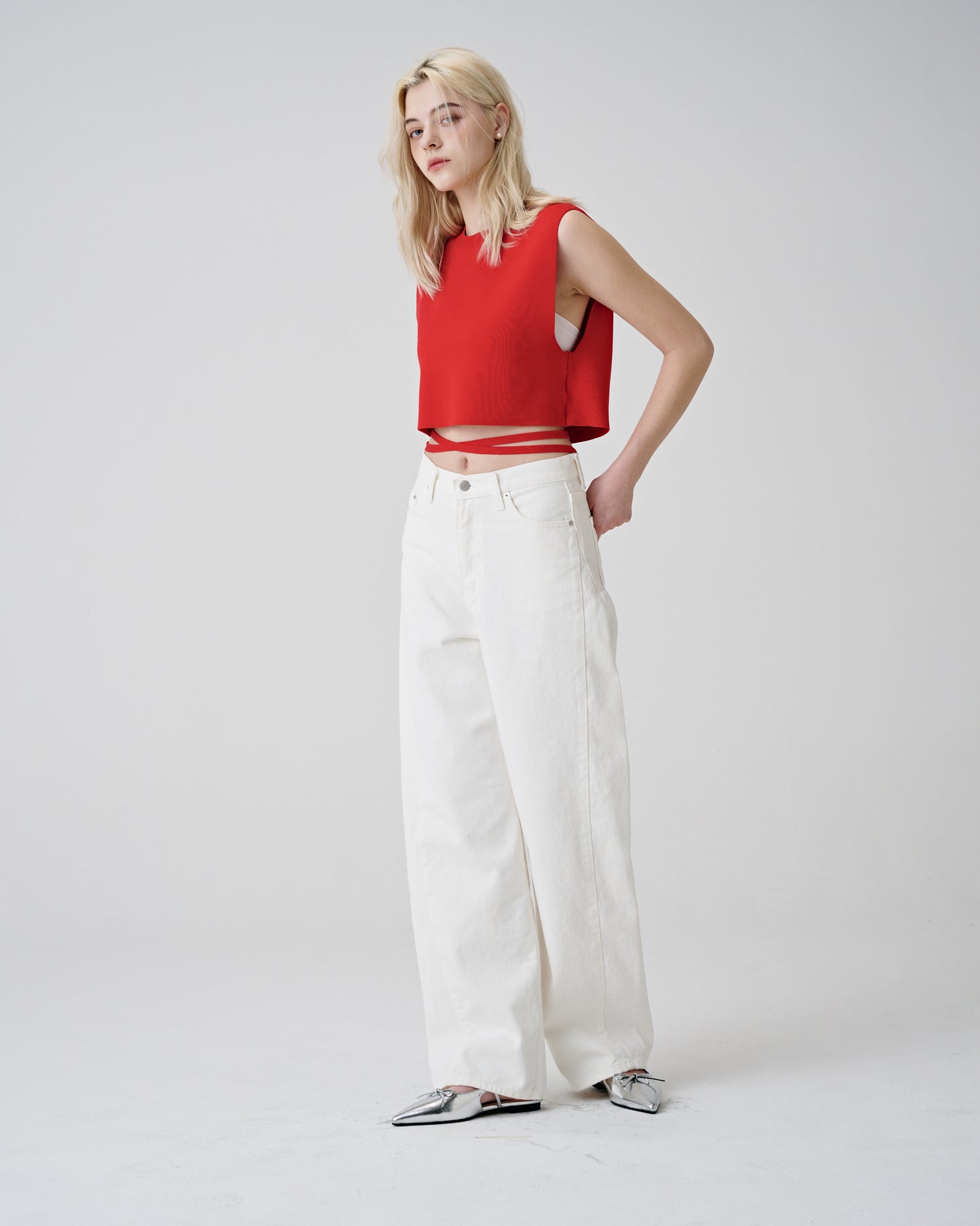 Odd Cut Wide Cotton Pants