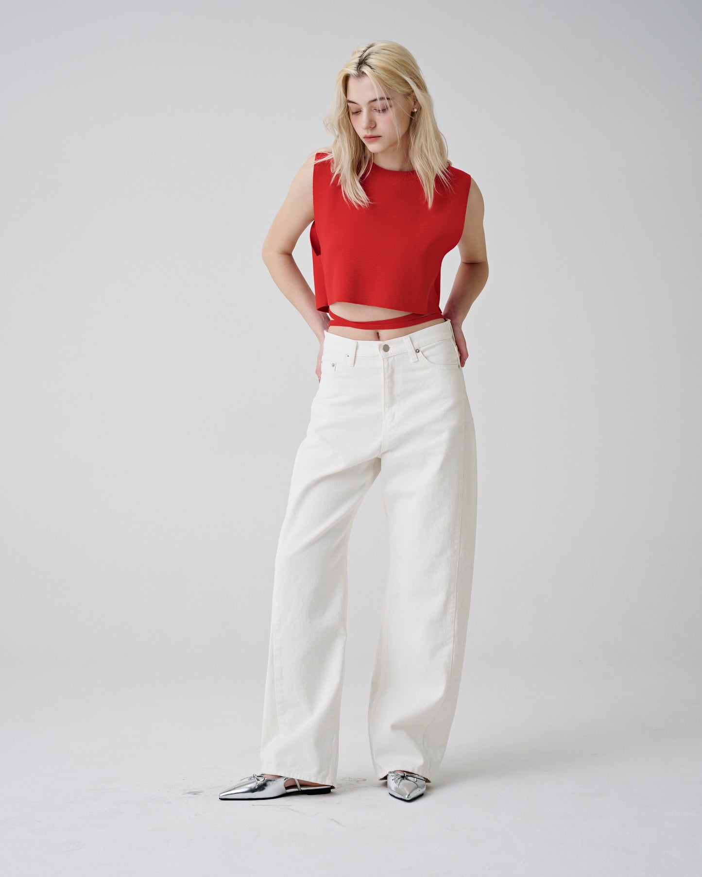 Odd Cut Wide Cotton Pants