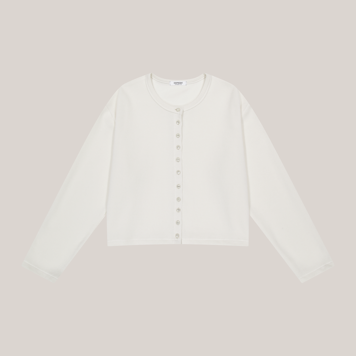 Button Lined Cardigan (White)