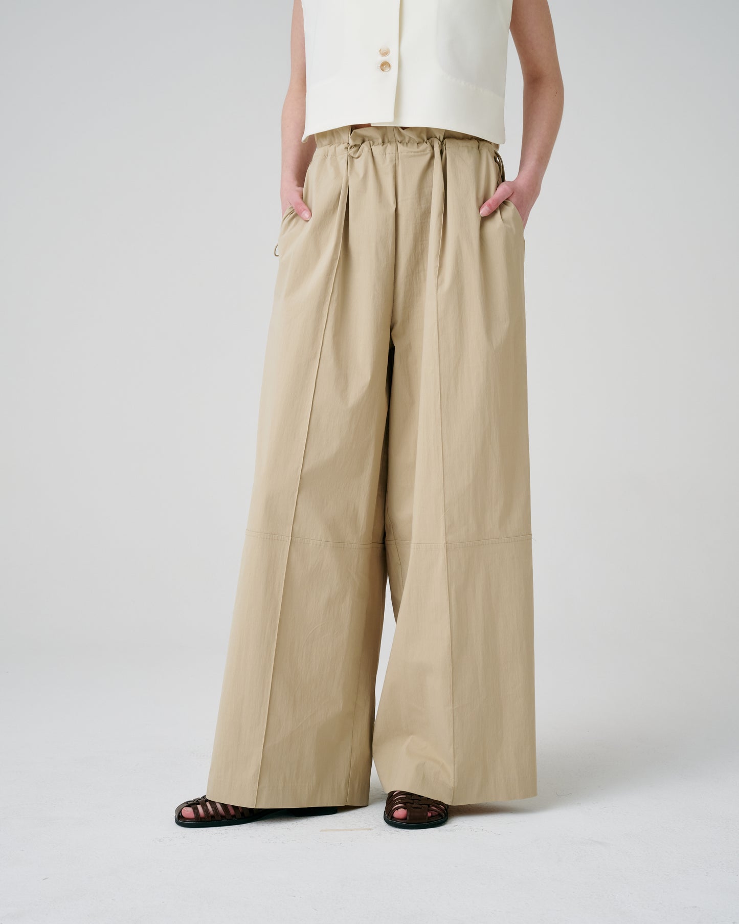 Double String Tucked Pants