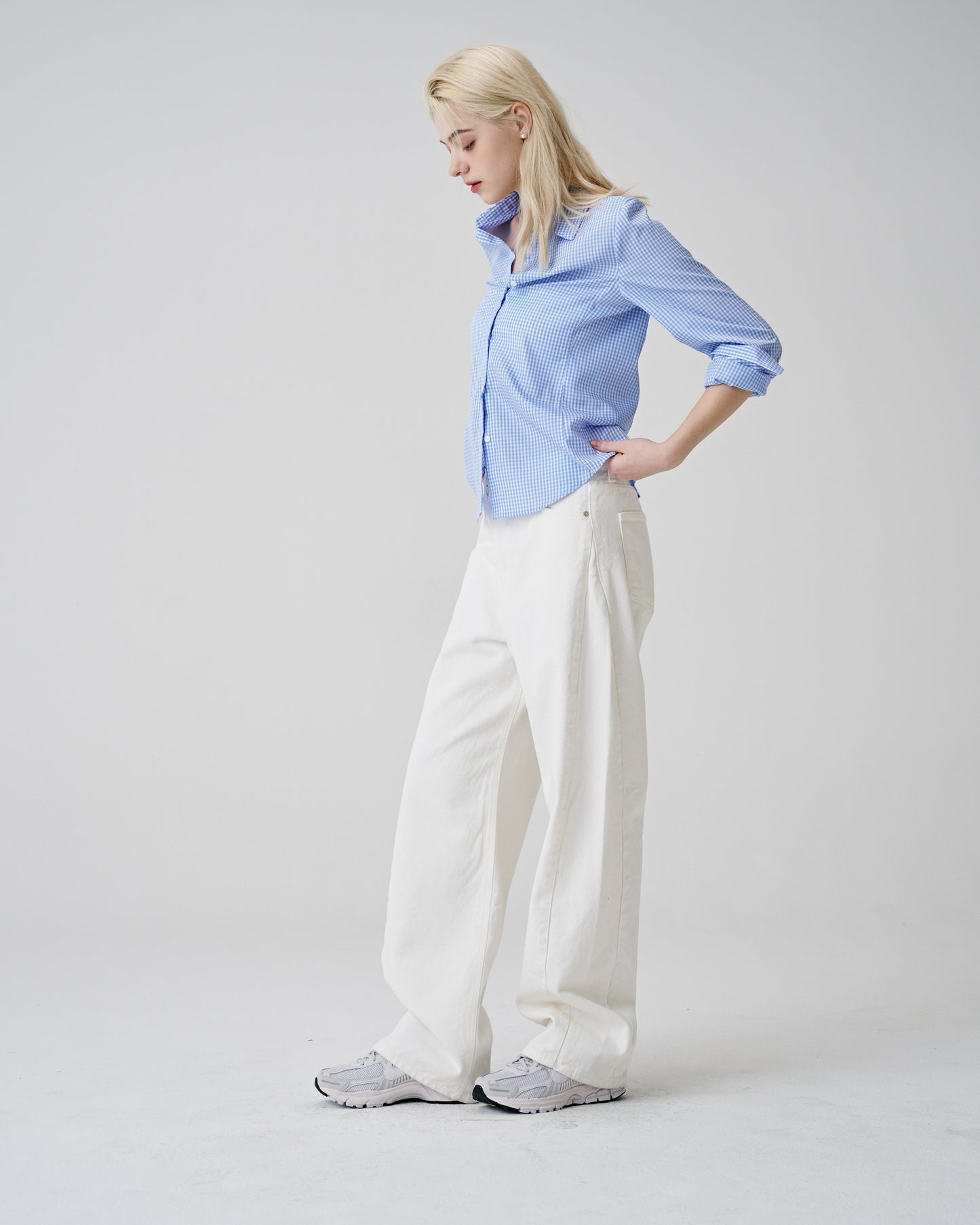 Odd Cut Wide Cotton Pants