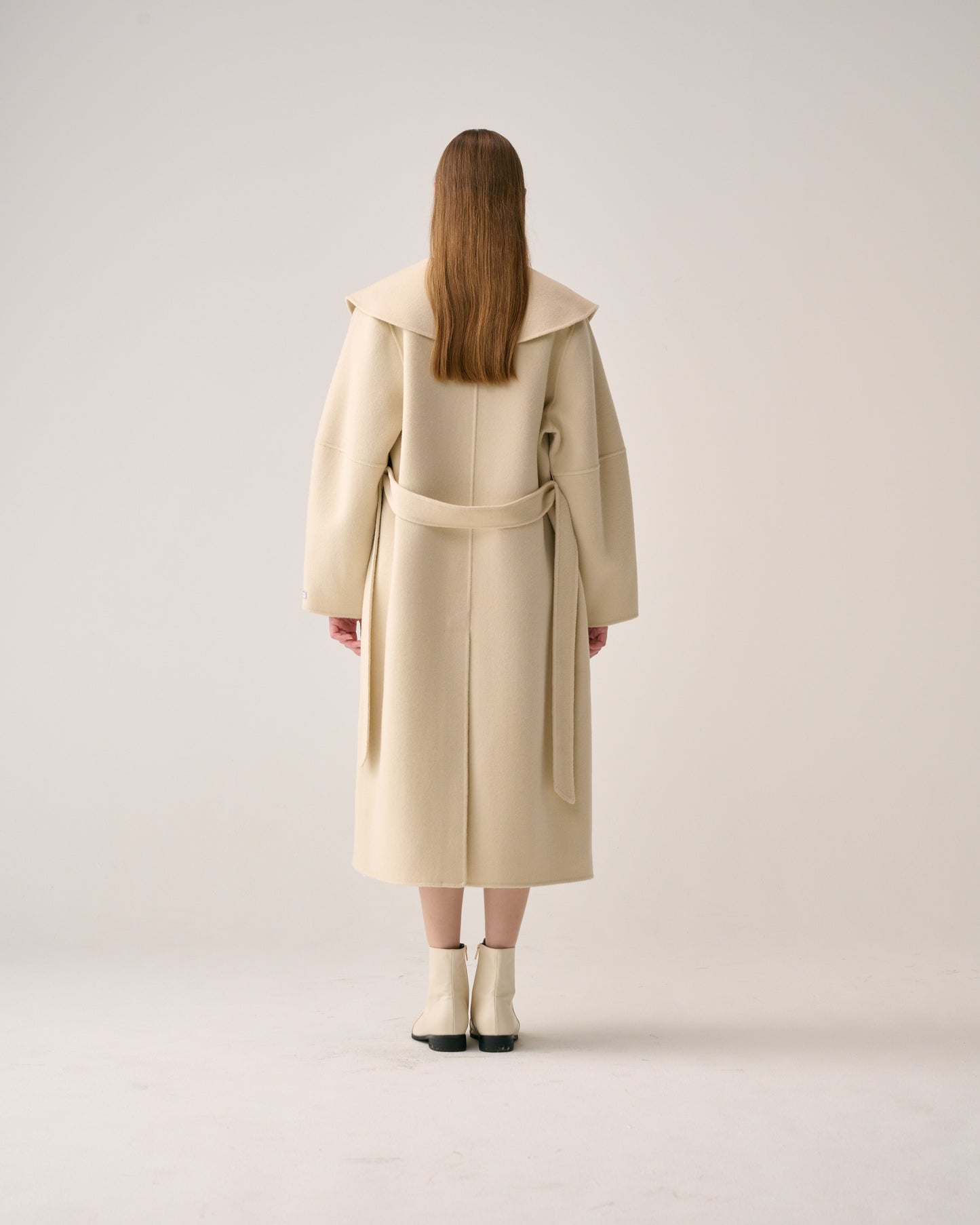 Half Moon Collar Long Coat