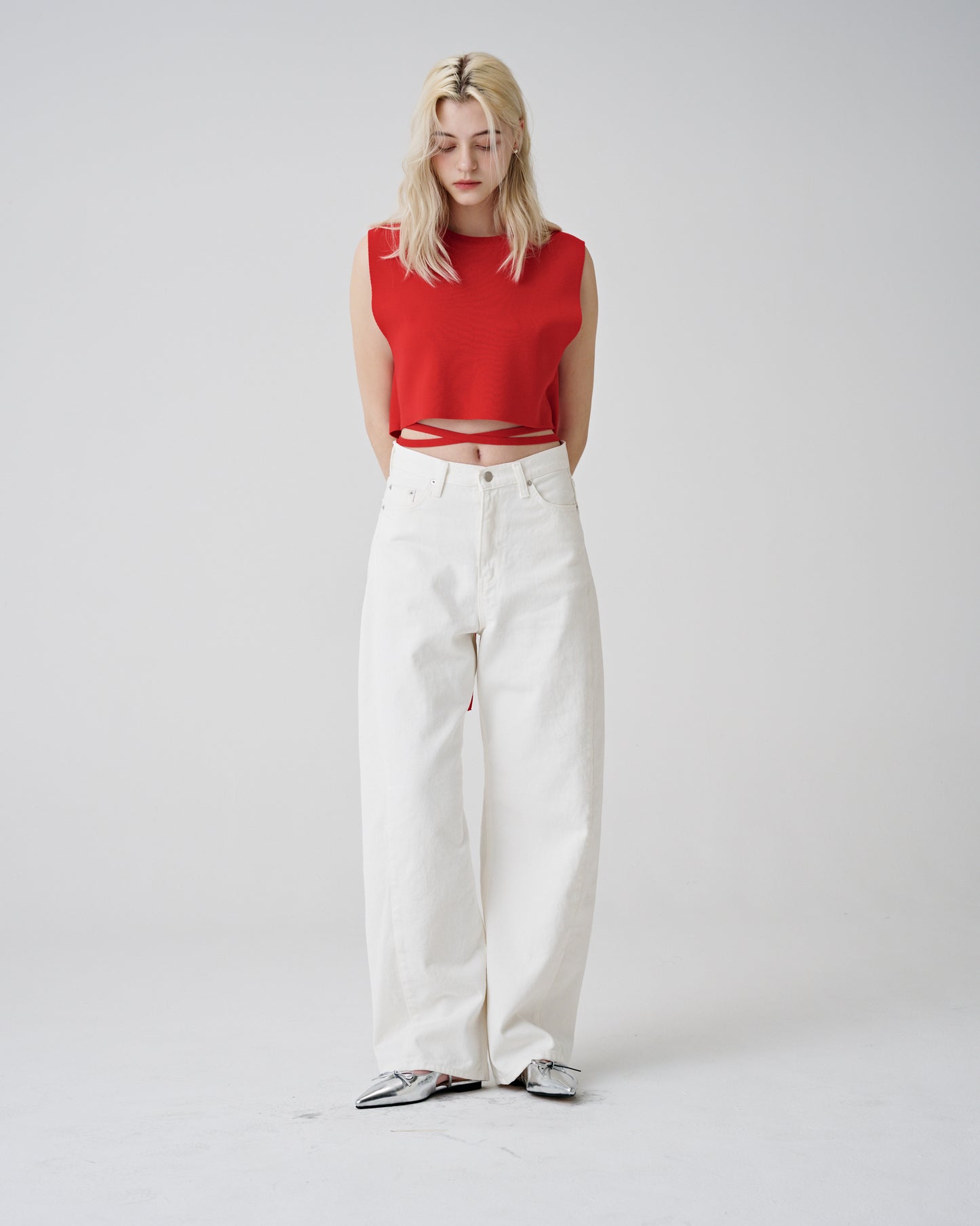 Odd Cut Wide Cotton Pants