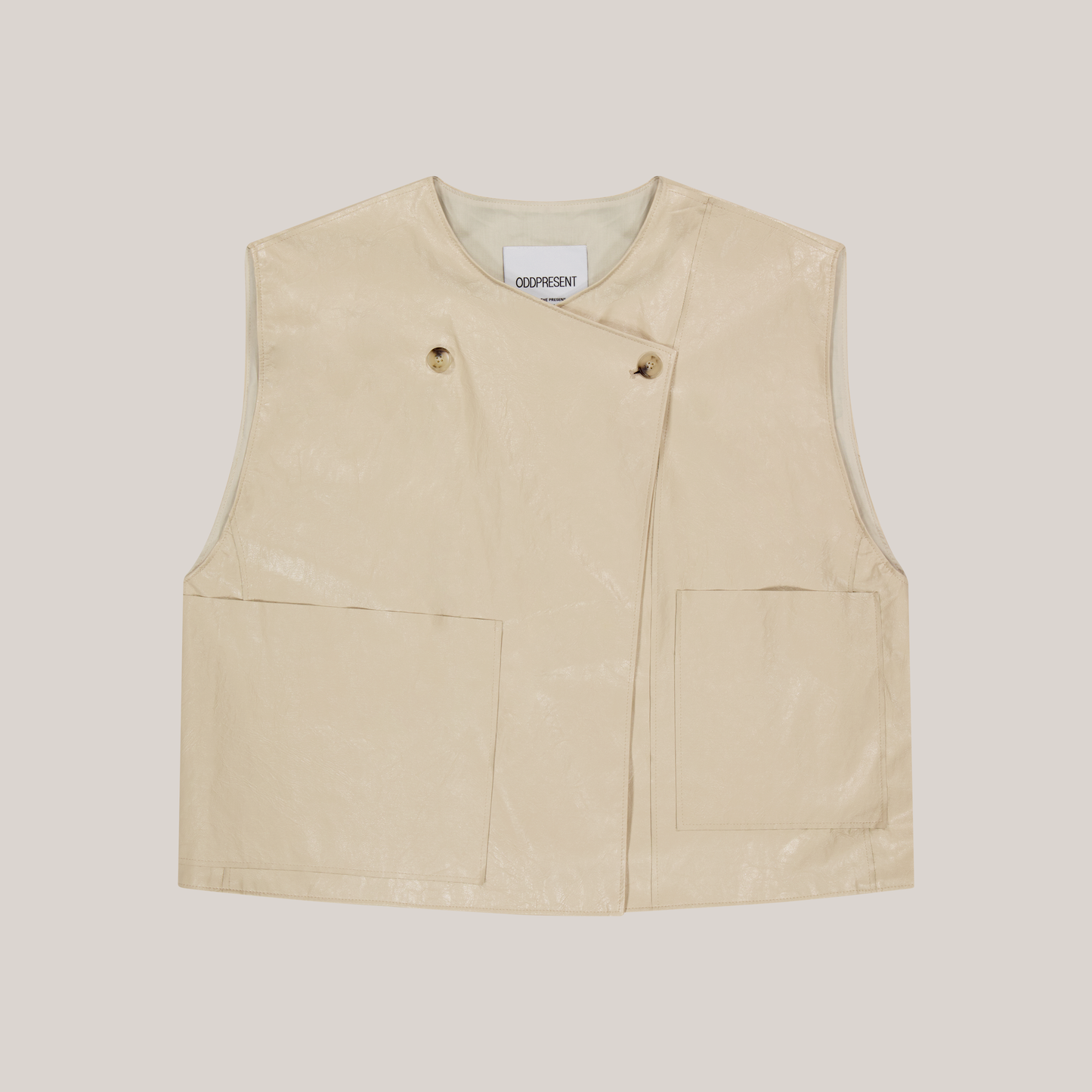 Vegan Leather Vest (Beige)