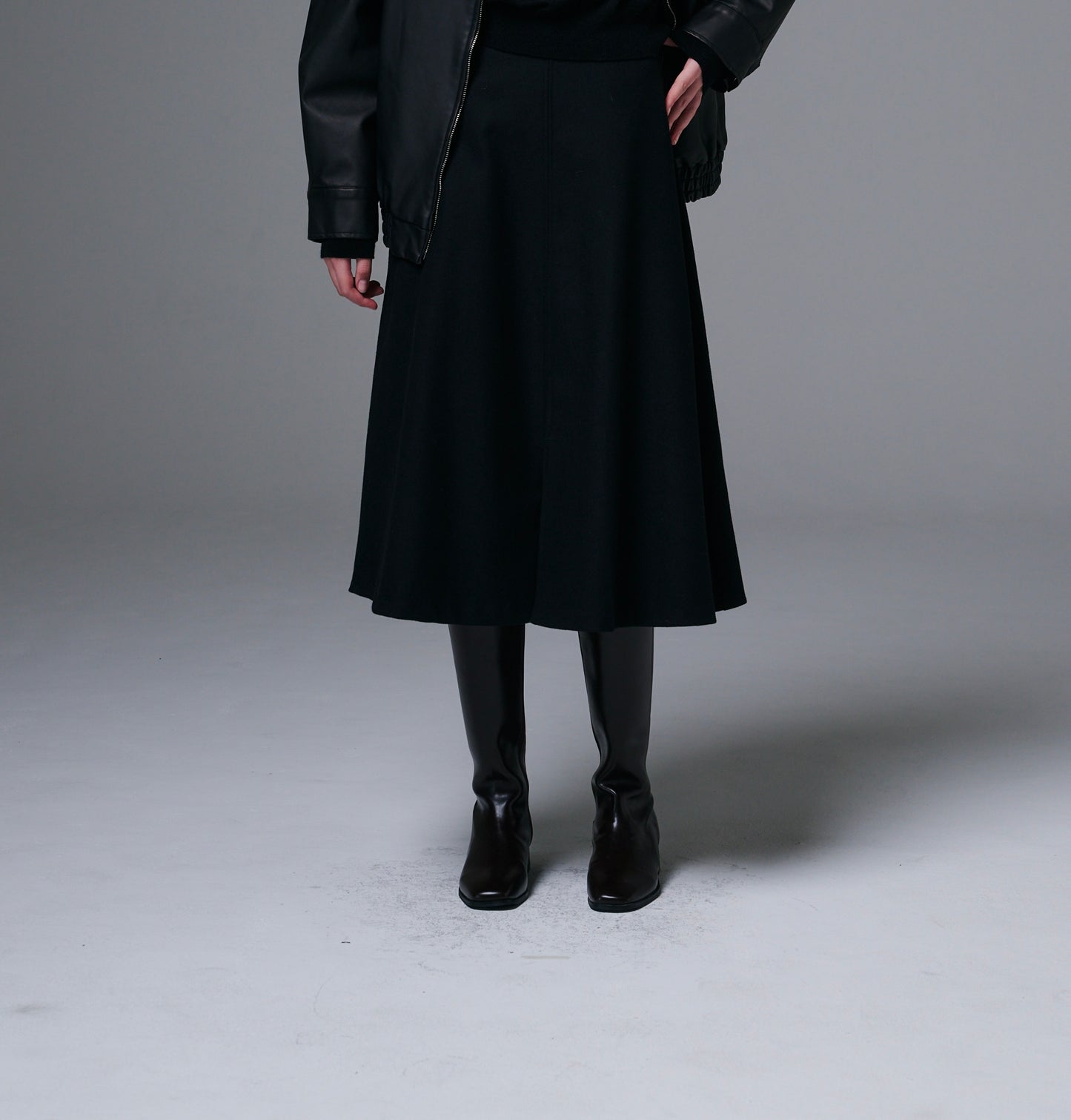 Fine Wool A-line Skirt