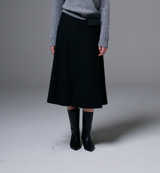 Fine Wool A-line Skirt