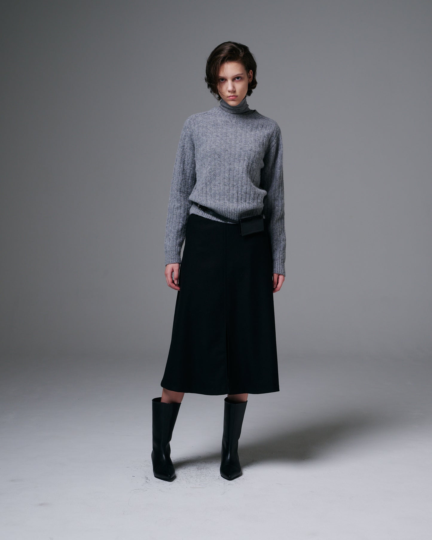 Fine Wool A-line Skirt