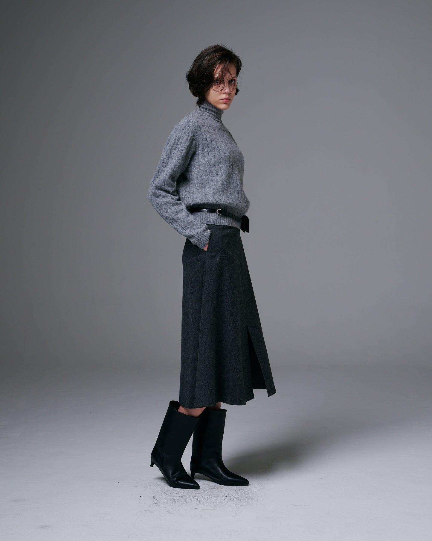 Fine Wool A-line Skirt