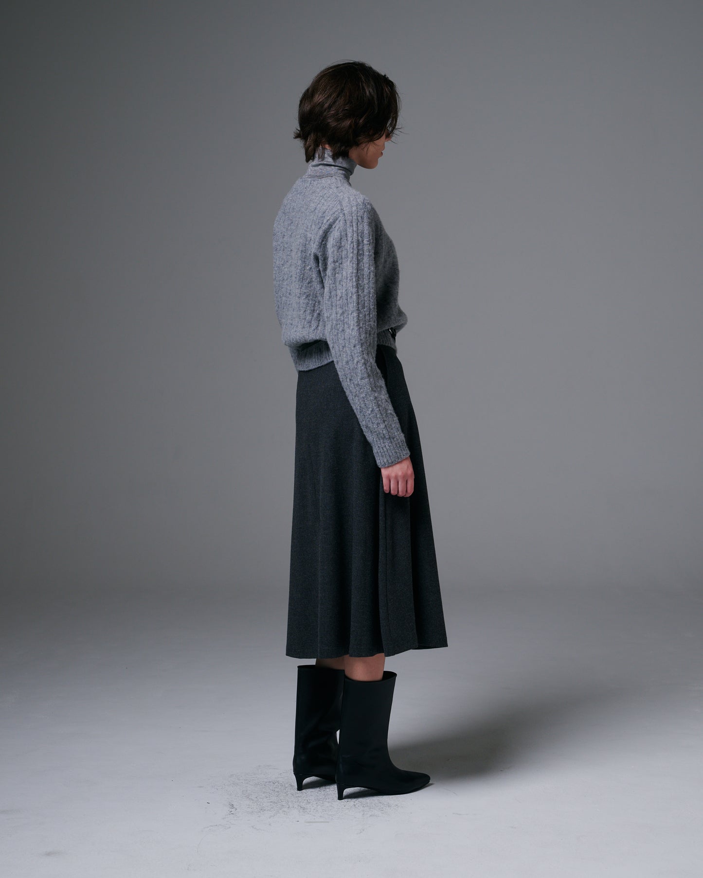 Fine Wool A-line Skirt