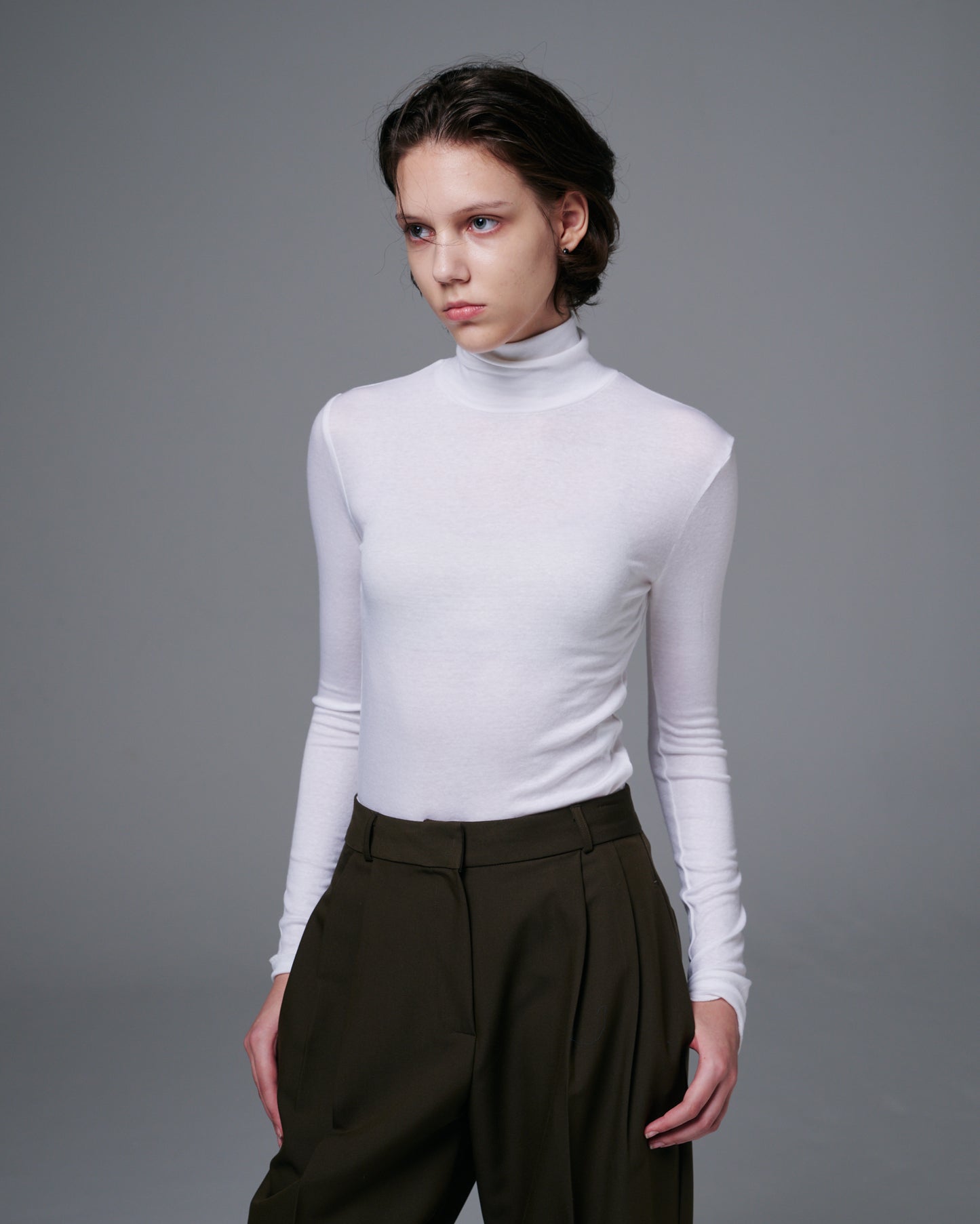 Embroidered Wool Turtle Neck