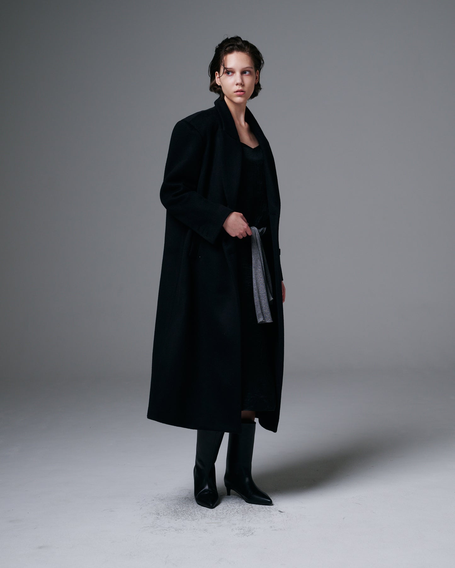 Peak Lapel Wool Coat