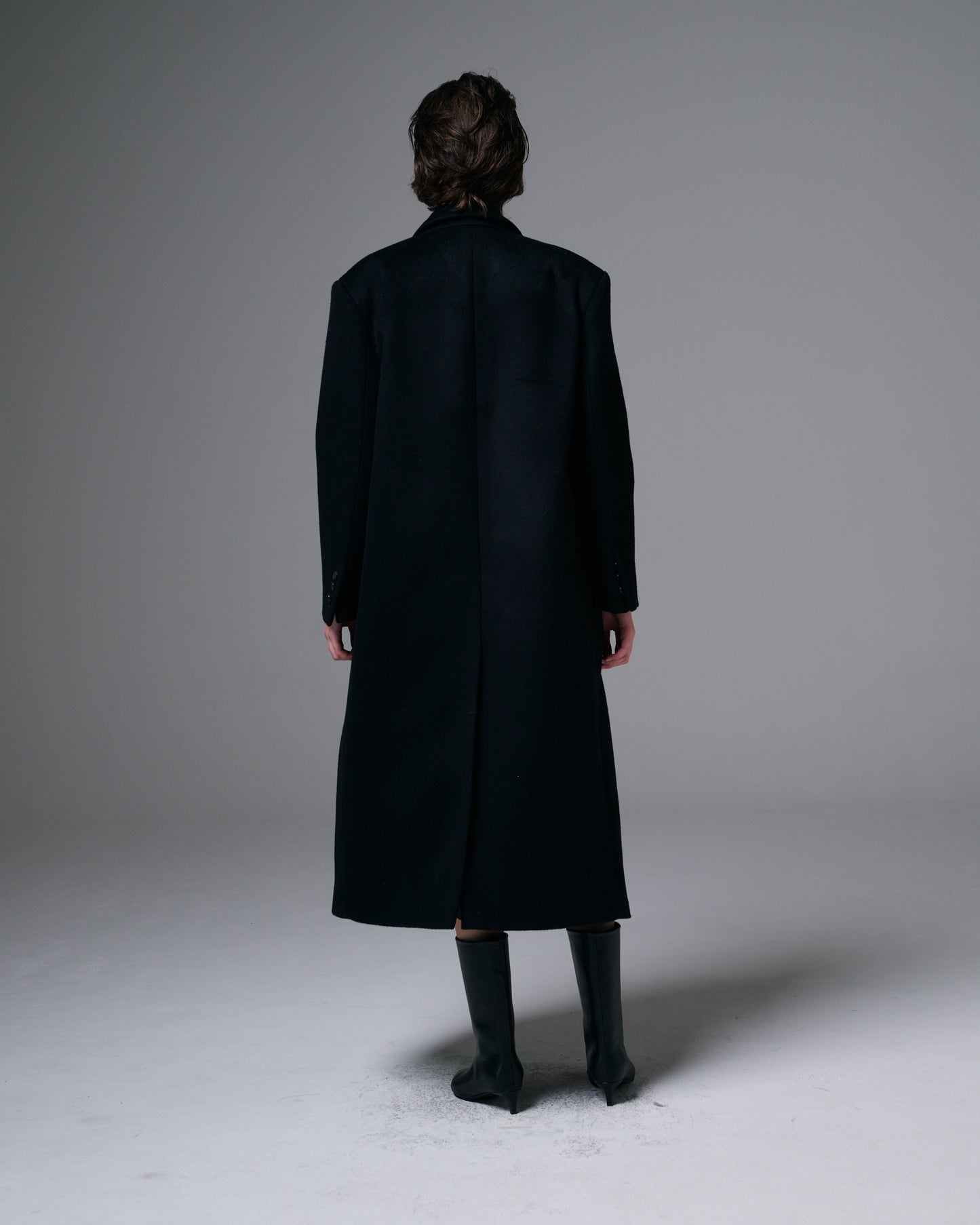 Peak Lapel Wool Coat