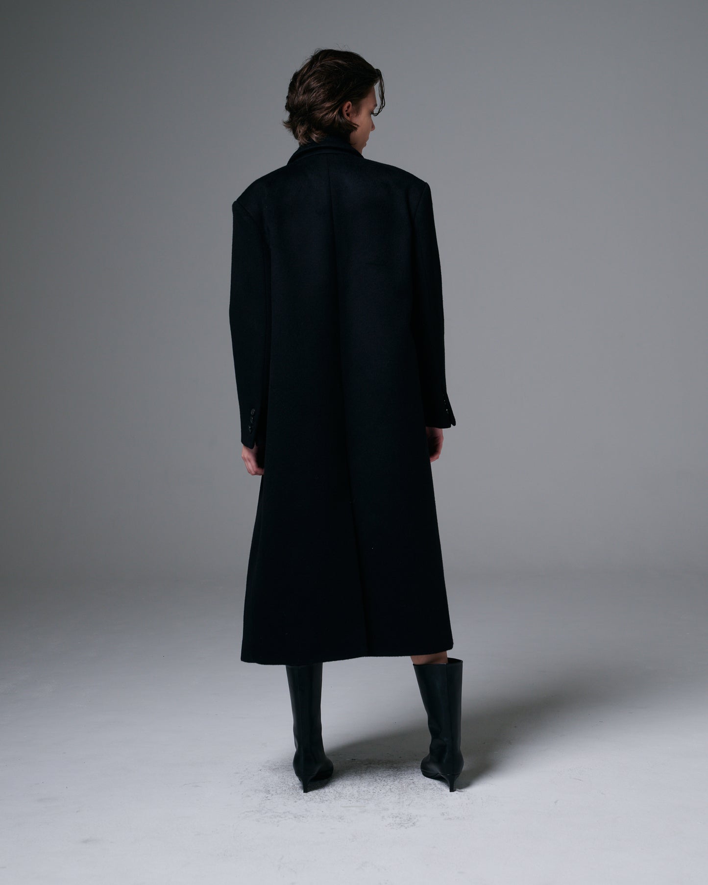 Peak Lapel Wool Coat