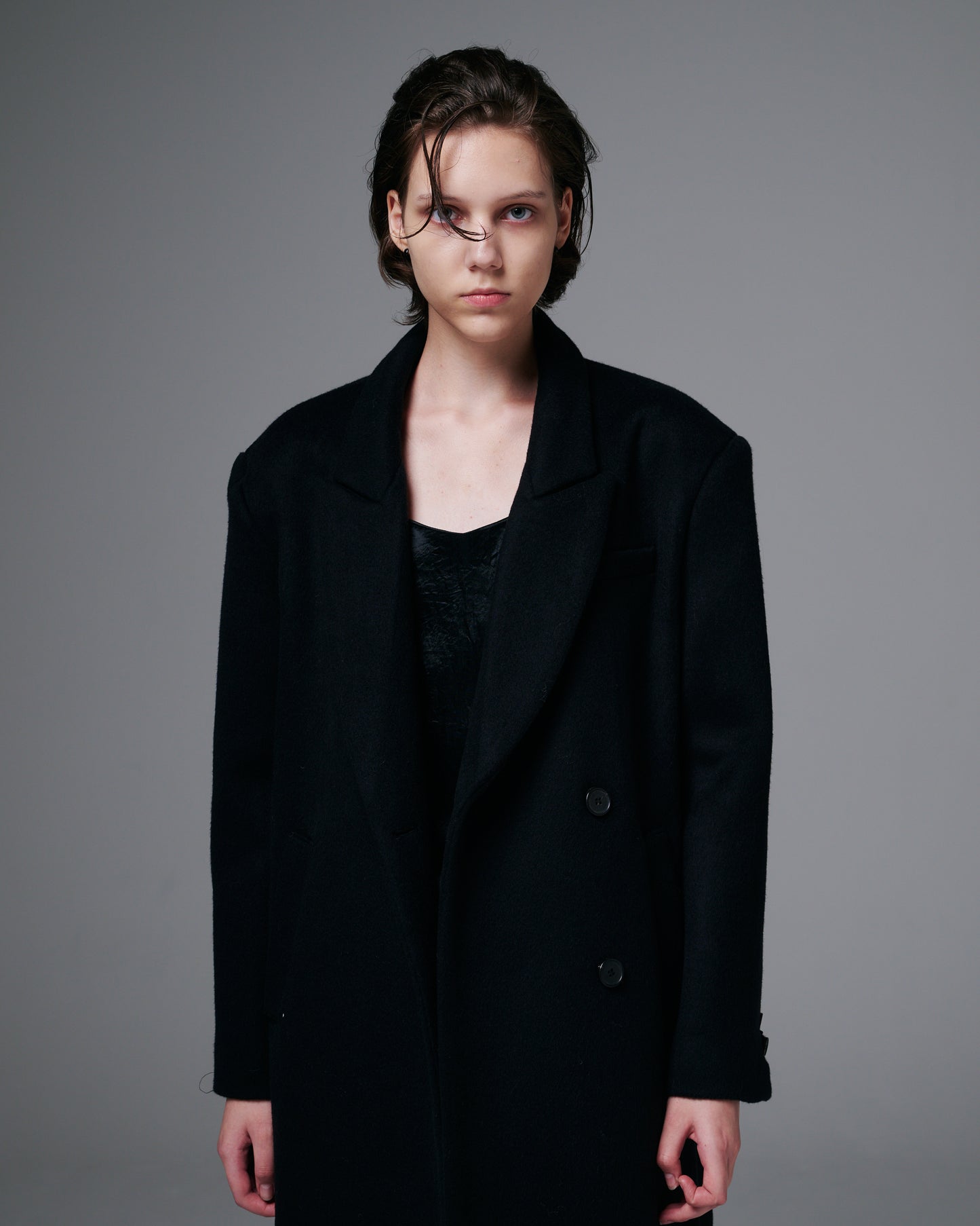 Peak Lapel Wool Coat